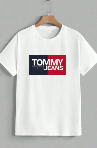 White Tommy Jeans Round-Neck (100% Premium Cotton)