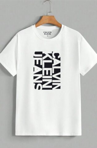 White Calvin Klein Round-Neck (100% Premium Cotton)