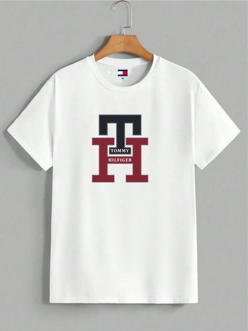 White Tommy Hilfiger Round-Neck (100% Premium Cotton)