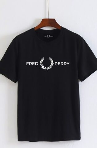 Fred Perry Black Round-Neck (100% Premium Cotton)