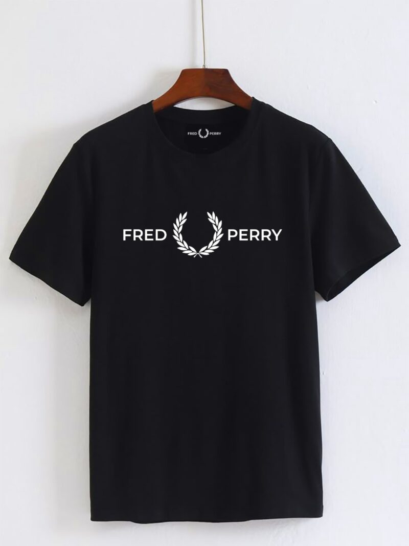 Fred Perry Black Round-Neck (100% Premium Cotton)