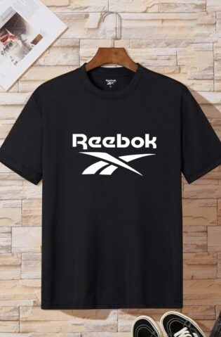 Black Reebok Round-Neck (100% Premium Cotton)