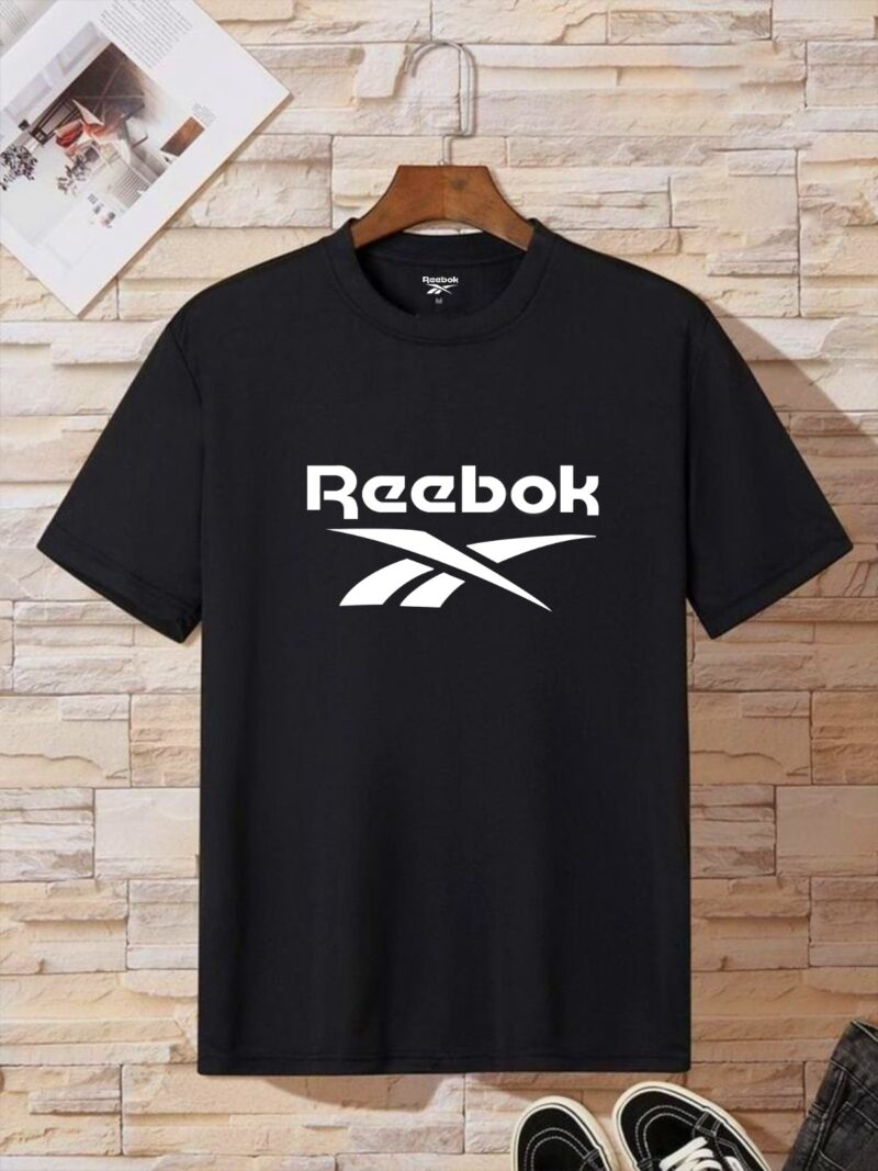 Black Reebok Round-Neck (100% Premium Cotton)