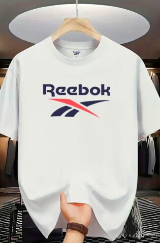 White Reebok  Round-Neck (100% Premium Cotton)