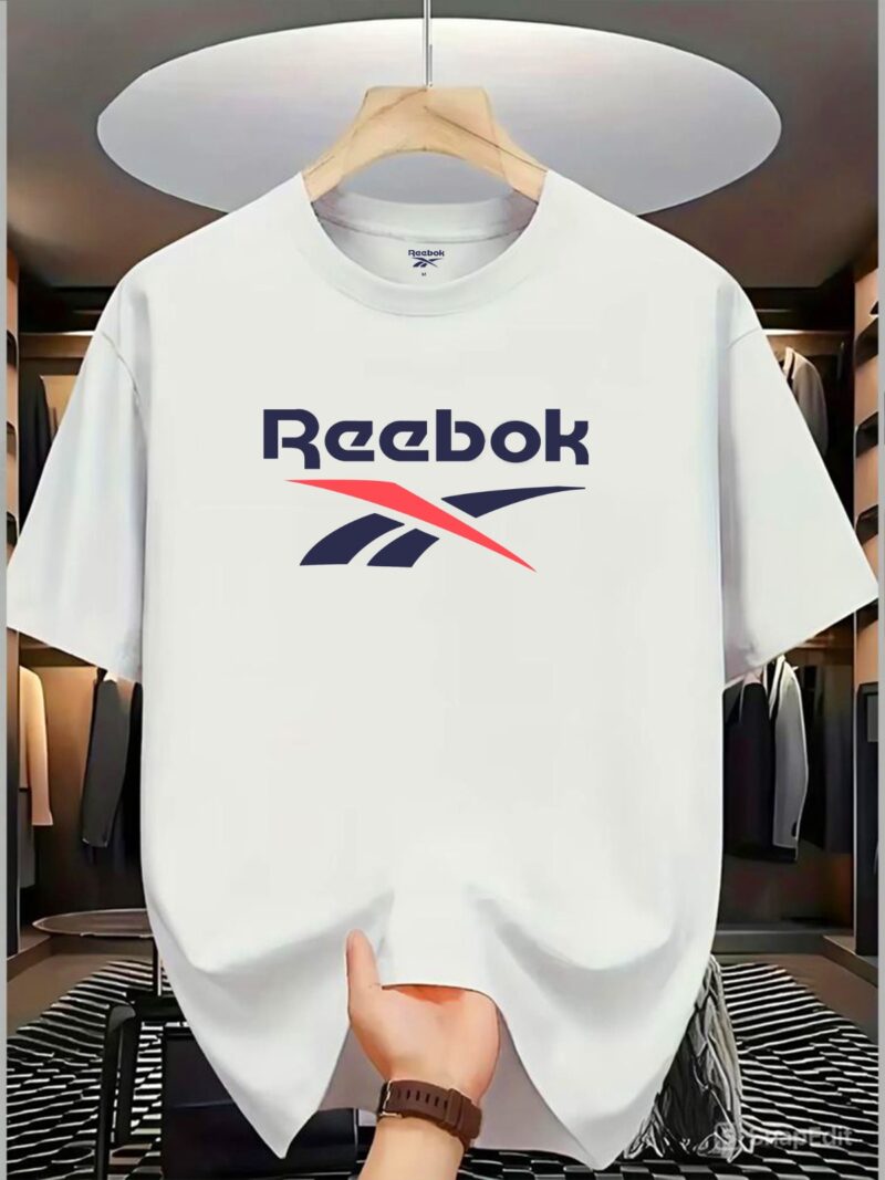 White Reebok  Round-Neck (100% Premium Cotton)