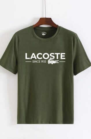 Navy Lacoste   Round-Neck (100% Premium Cotton)