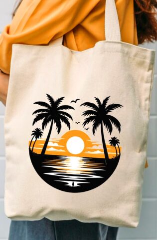 Sun Beach  (Tote Bag) Eco - Friendly.