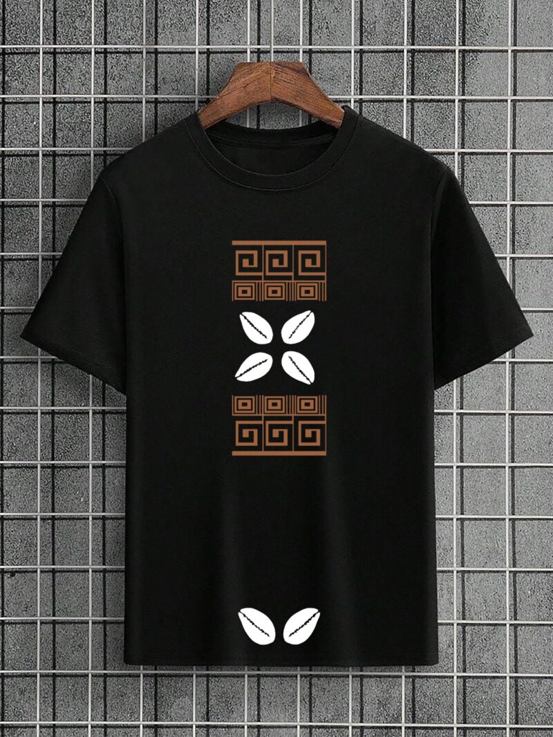 Sika Sradeɛ(Money Cowries) African print T-shirt ( Eco Friendly)